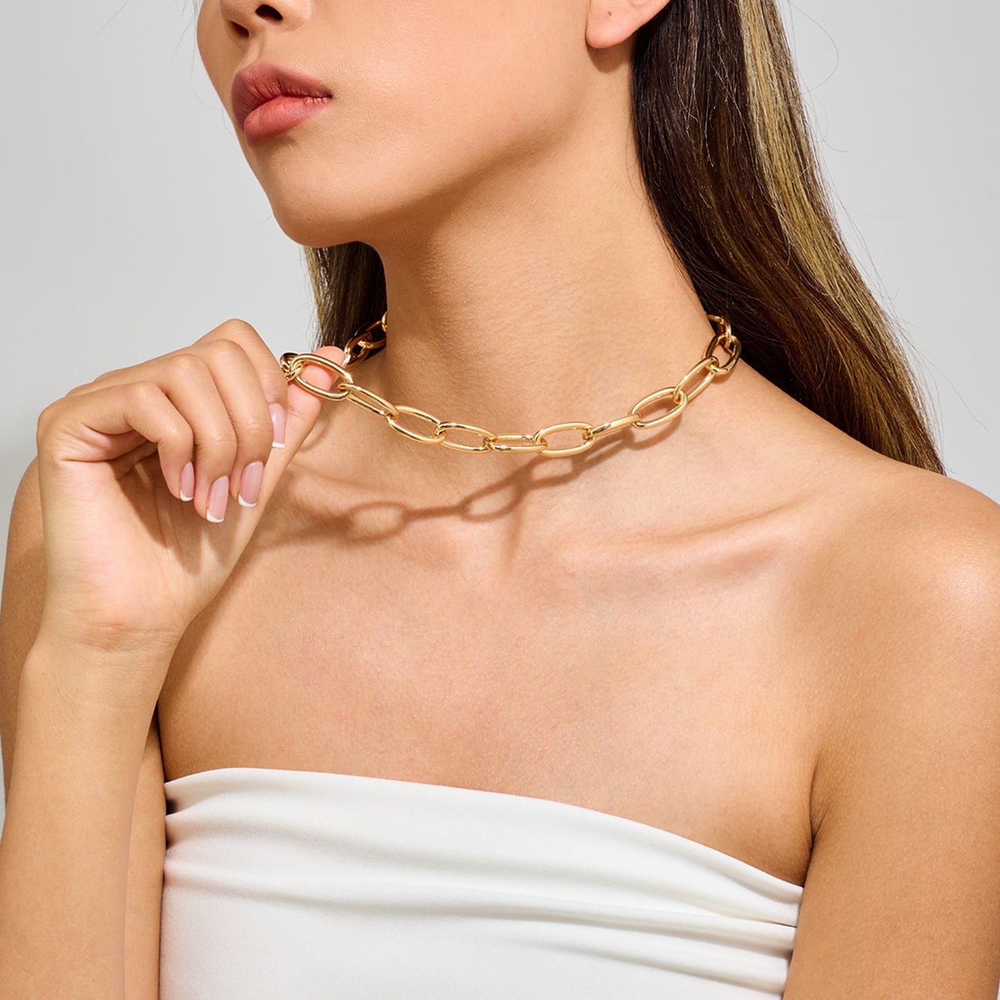 Paperclip Chain Statement  Necklace