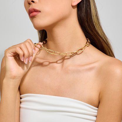 Paperclip Chain Statement  Necklace