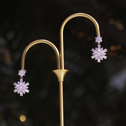 Dainty Shining Snow Earrings