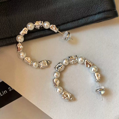 Irregular Textured Pearl Earrings