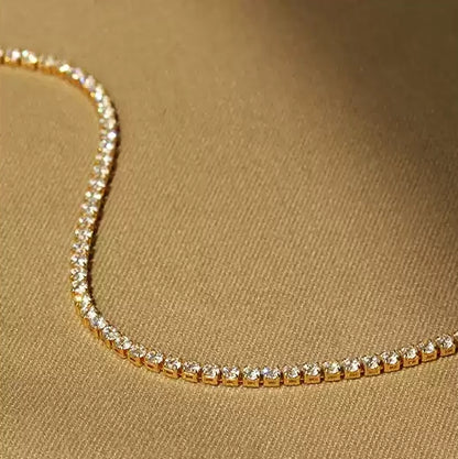 Zircon Gold Plated Snap Fastener Bracelet