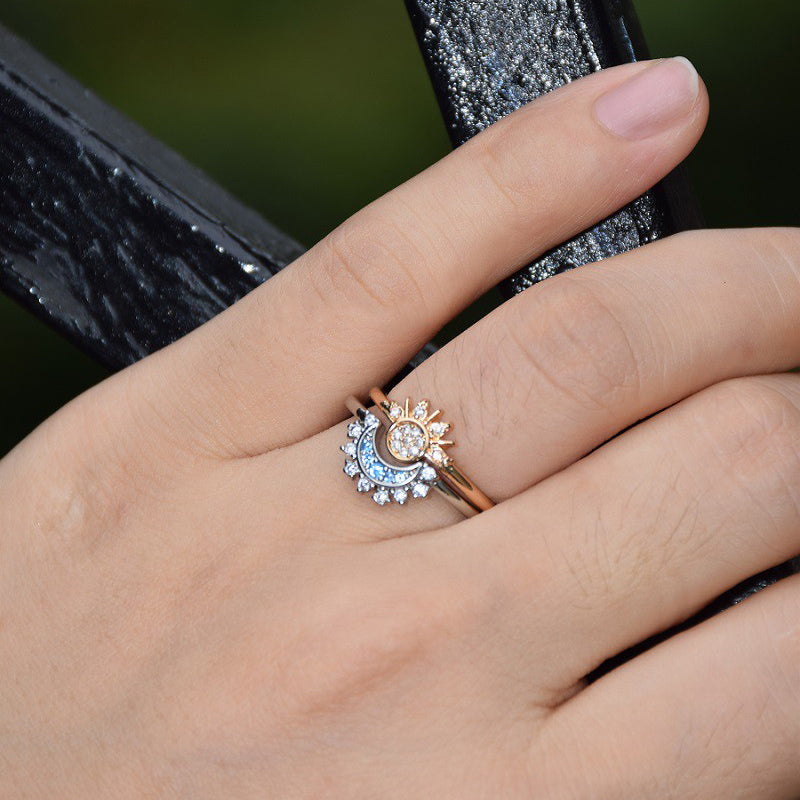 Sun & Moon Stacking Ring Set