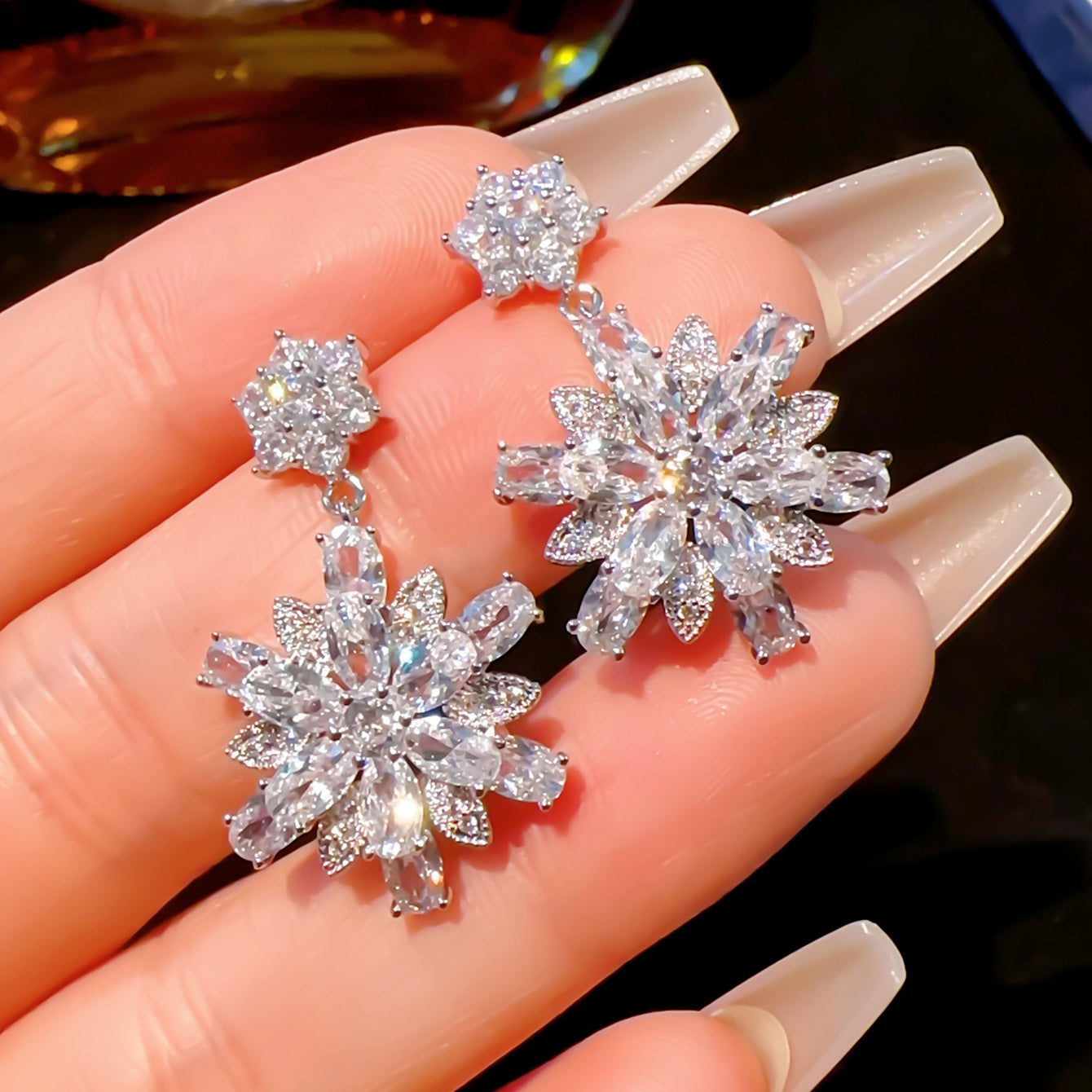 Dainty Shining Snow Earrings