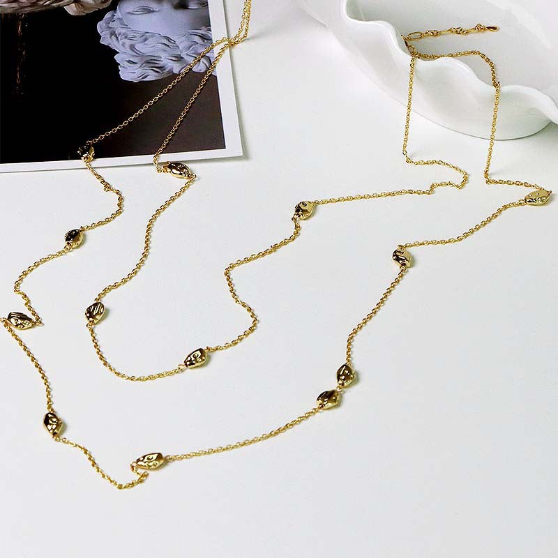 Double-Layer Long Style Gold Plated Necklace