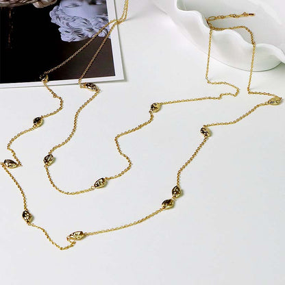 Double-Layer Long Style Gold Plated Necklace