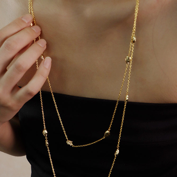 Double-Layer Long Style Gold Plated Necklace