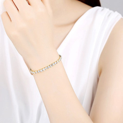 Gold Plated Inlaid Zirconia Bracelet
