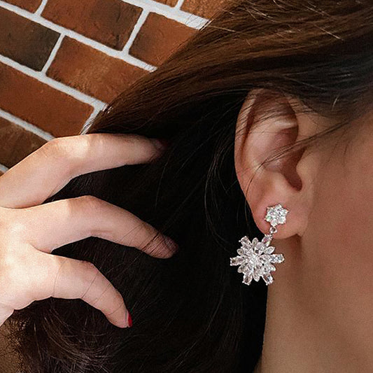 Dainty Shining Snow Earrings