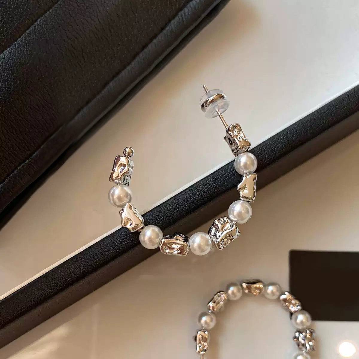 Irregular Textured Pearl Earrings