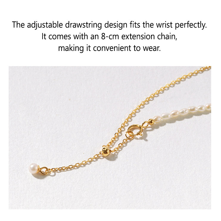 S925 Natural Pearl Gold Plated Bracelet