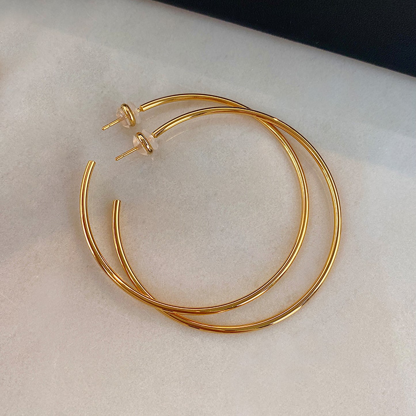 Plain Statement Hoop Earrings