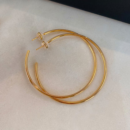 Plain Statement Hoop Earrings
