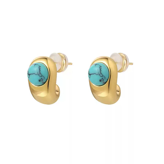 Turquoise Gold Plated Earrings