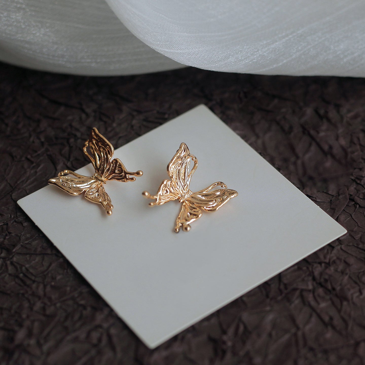 Artistic Textured Butterfly Earrings