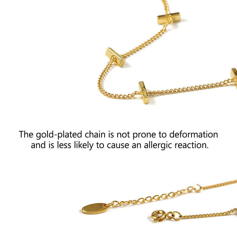 Gold Plated Copper Bracelet with Bar Accents