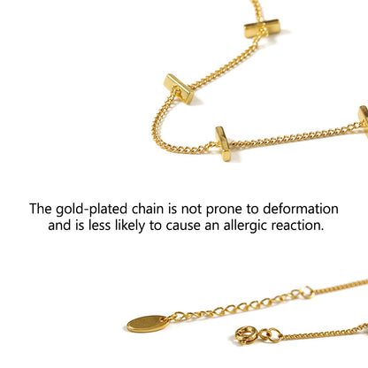 Gold Plated Copper Bracelet with Bar Accents
