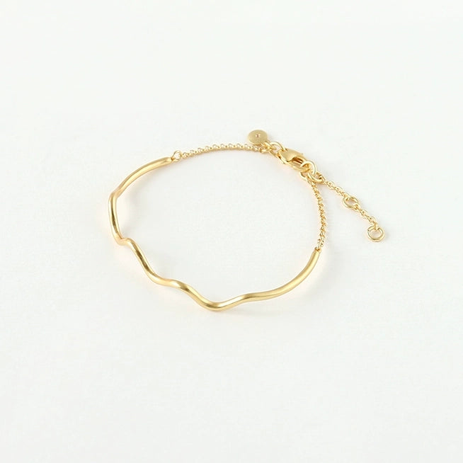 Wave Style Gold Plated Bracelet