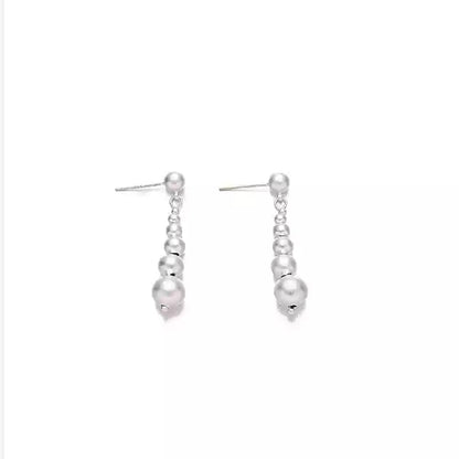 Tiered Beads Gold Plated Dangle Earrings