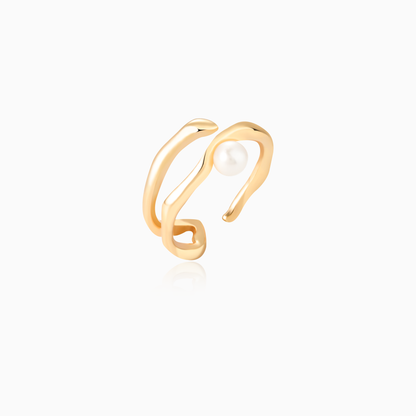 Irregular Pearl Line Ring