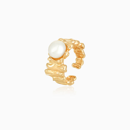 Irregular Gold Plated Adjustable Ring