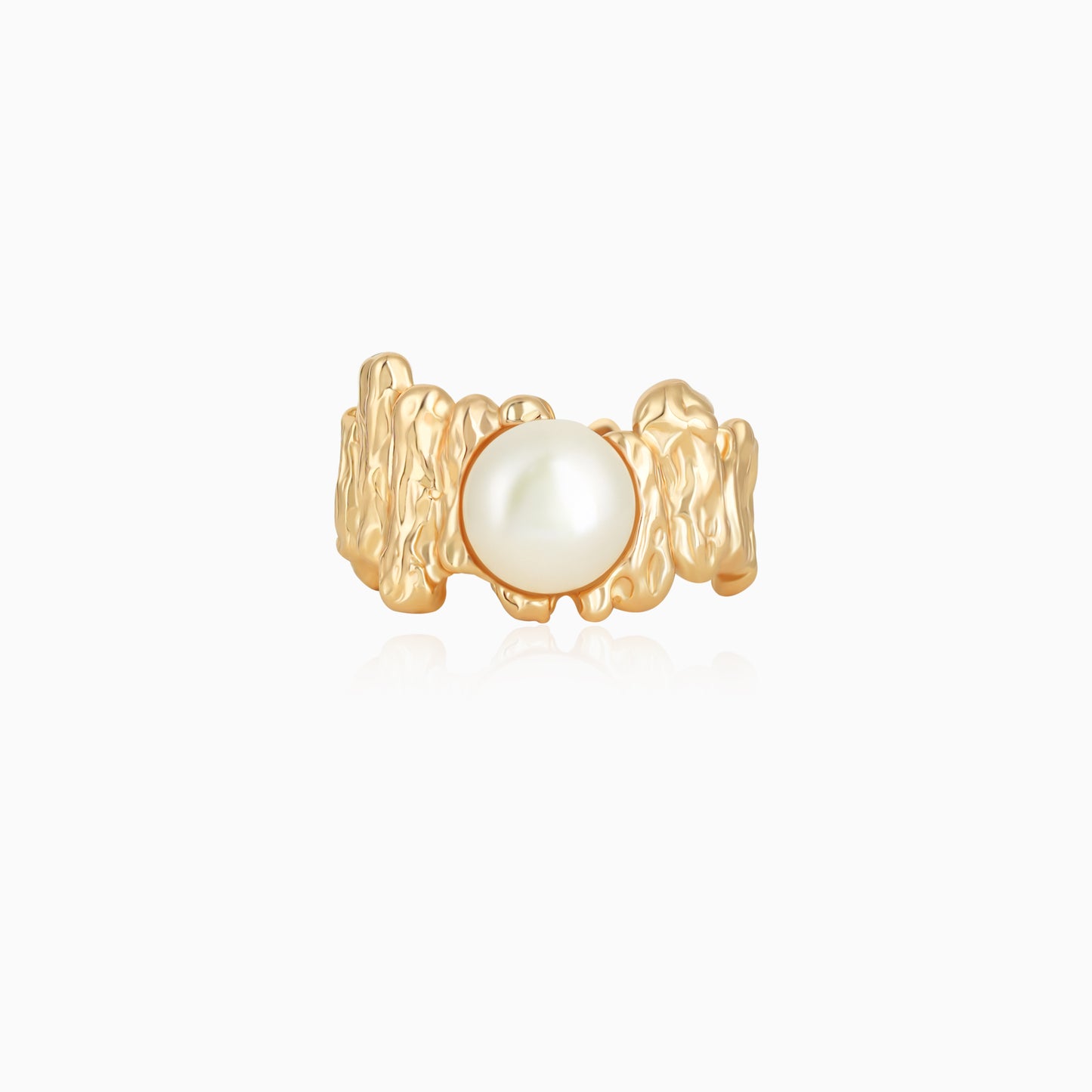Irregular Gold Plated Adjustable Ring