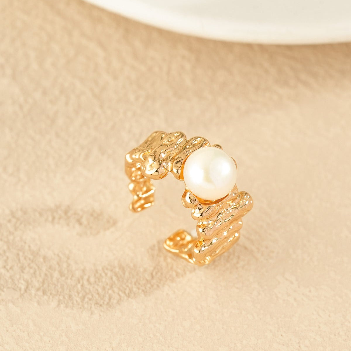 Irregular Gold Plated Adjustable Ring