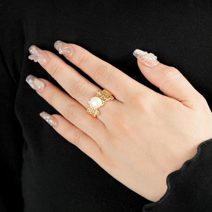 Irregular Gold Plated Adjustable Ring