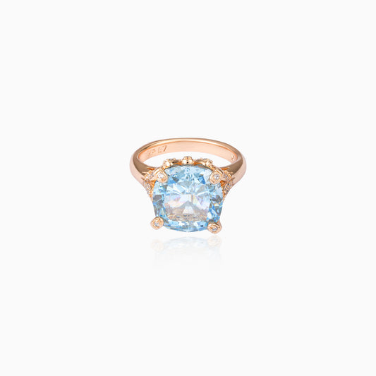 Cushion Blue Glow Ring