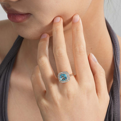 Halo Luxe Cushion Ring