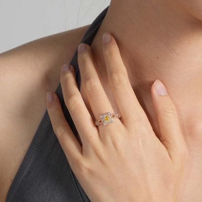 Sunlit Square Sparkle Ring