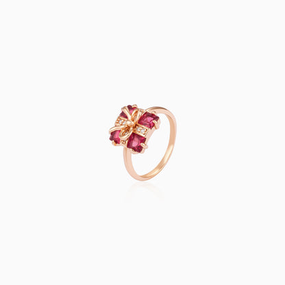 Ruby-Red Gift Bow Ring