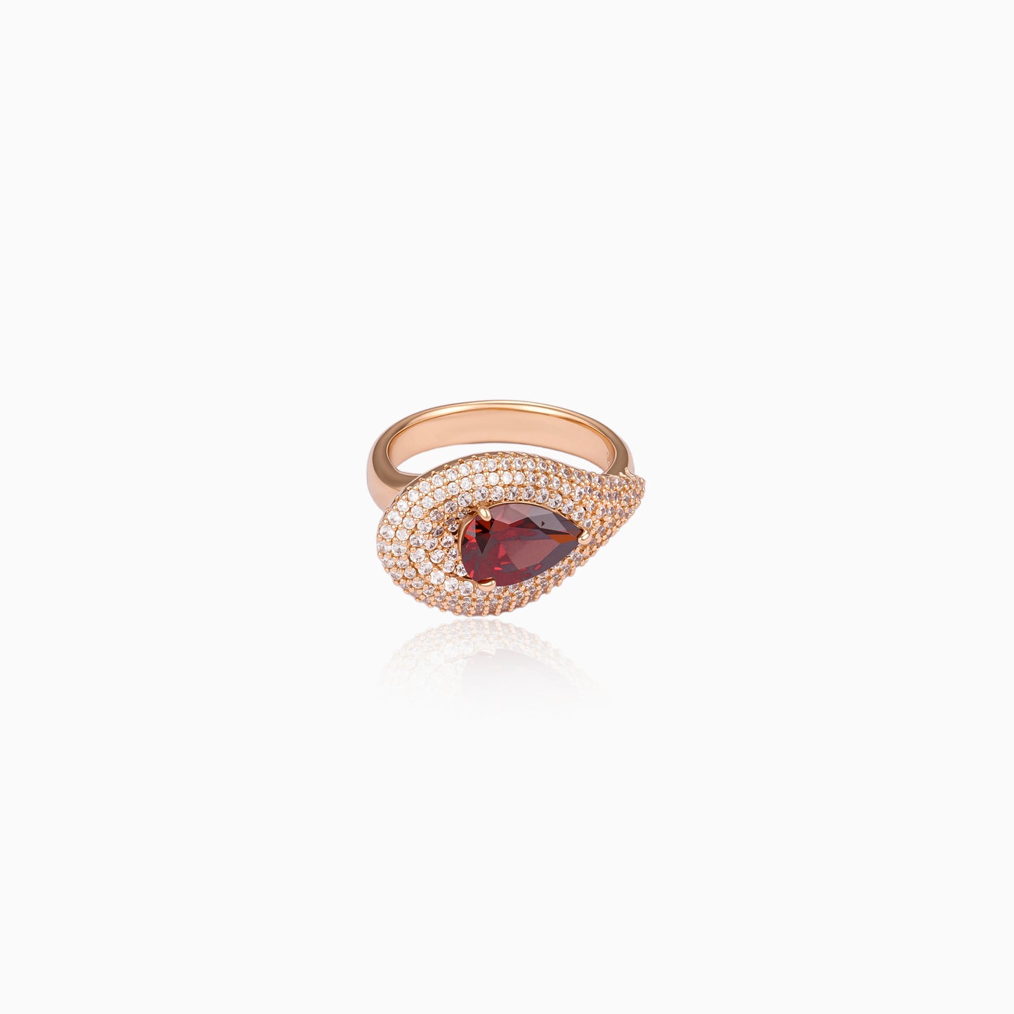 Crimson Teadrop Glow Ring