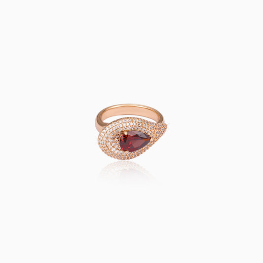 Crimson Teadrop Glow Ring