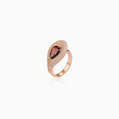 Crimson Teadrop Glow Ring
