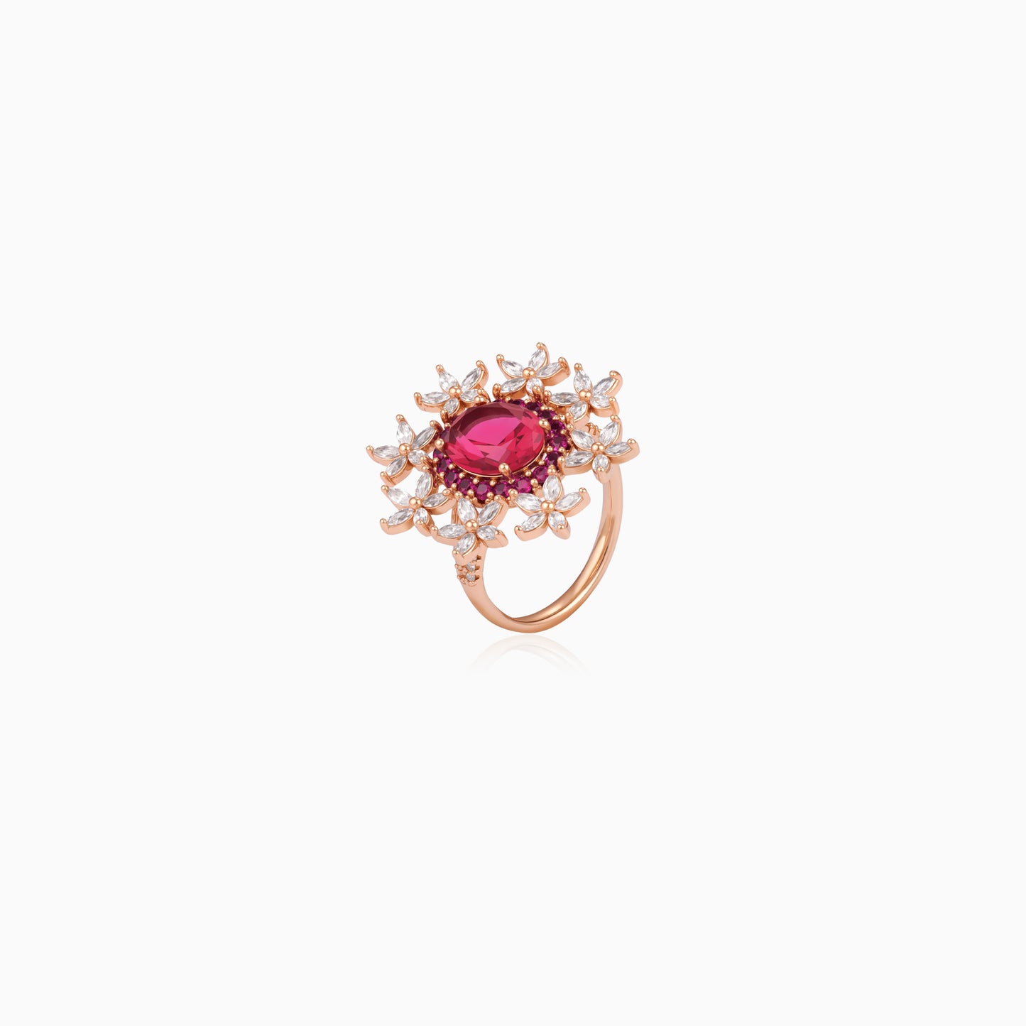 Floral Halo Red Ring