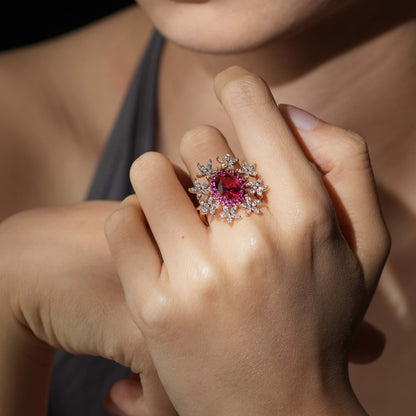 Floral Halo Red Ring