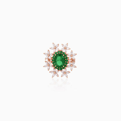 Floral Halo Green Ring