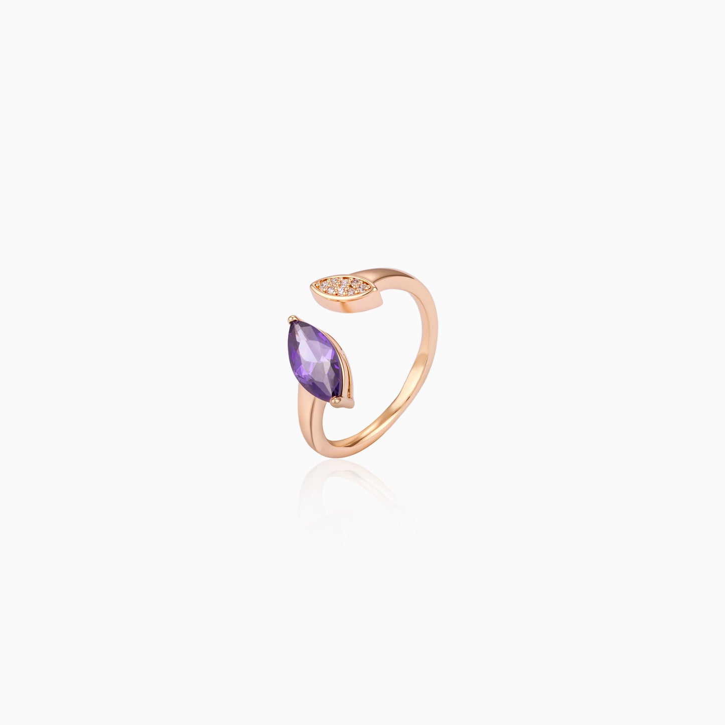 Purple Leaf Open Ring