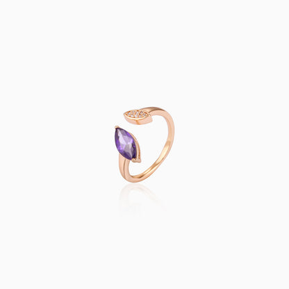 Purple Leaf Open Ring