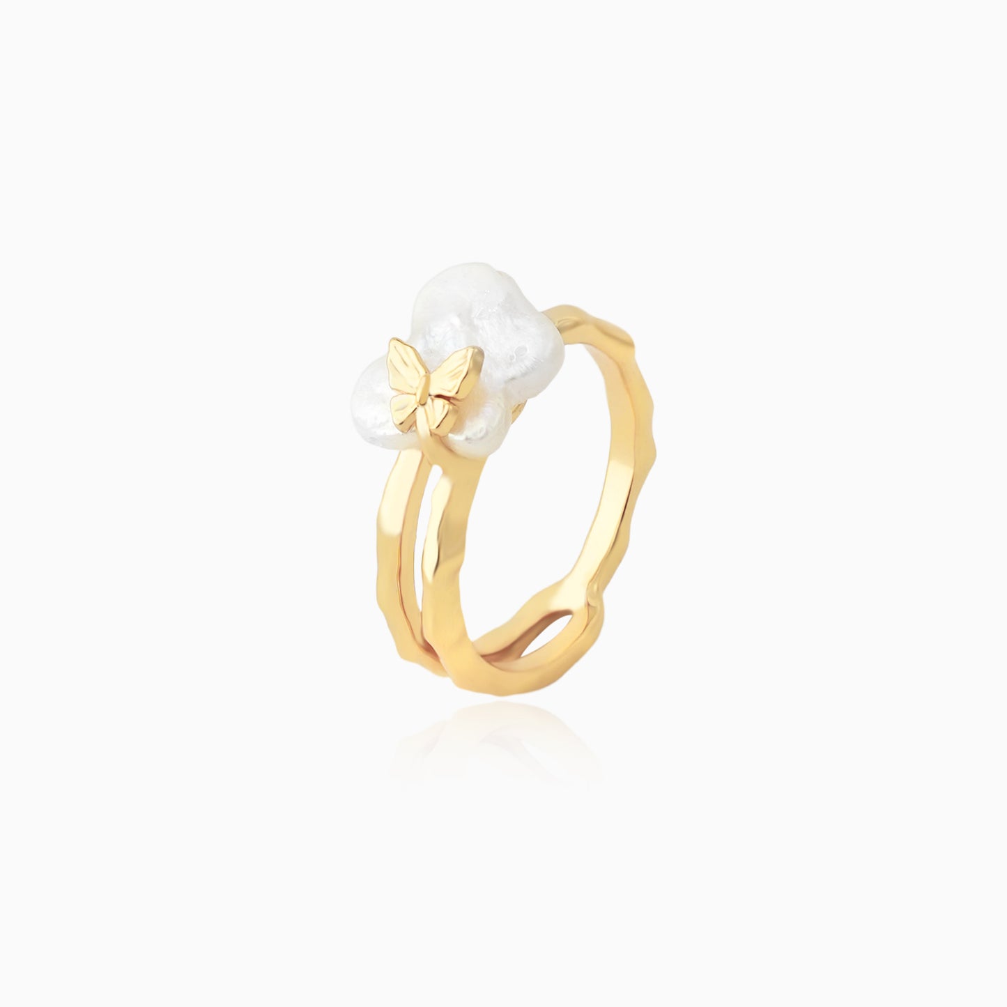 Butterfly-shaped Baroque Pearls Ring