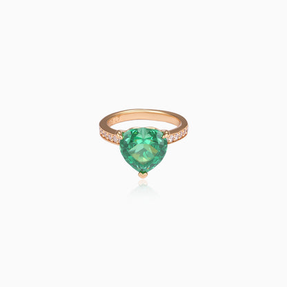 Emerald Heart Solitaire Ring