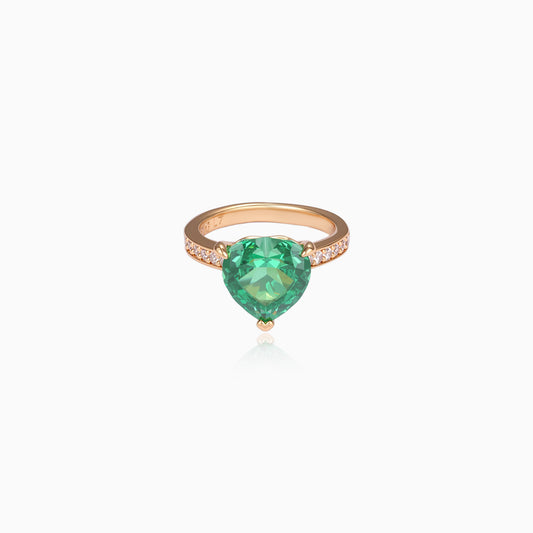 Emerald Heart Solitaire Ring
