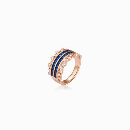 Blue Twin Row Ring