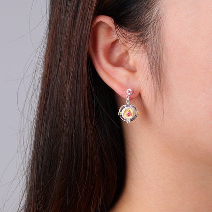 Five-Color Round Tourmaline Earrings