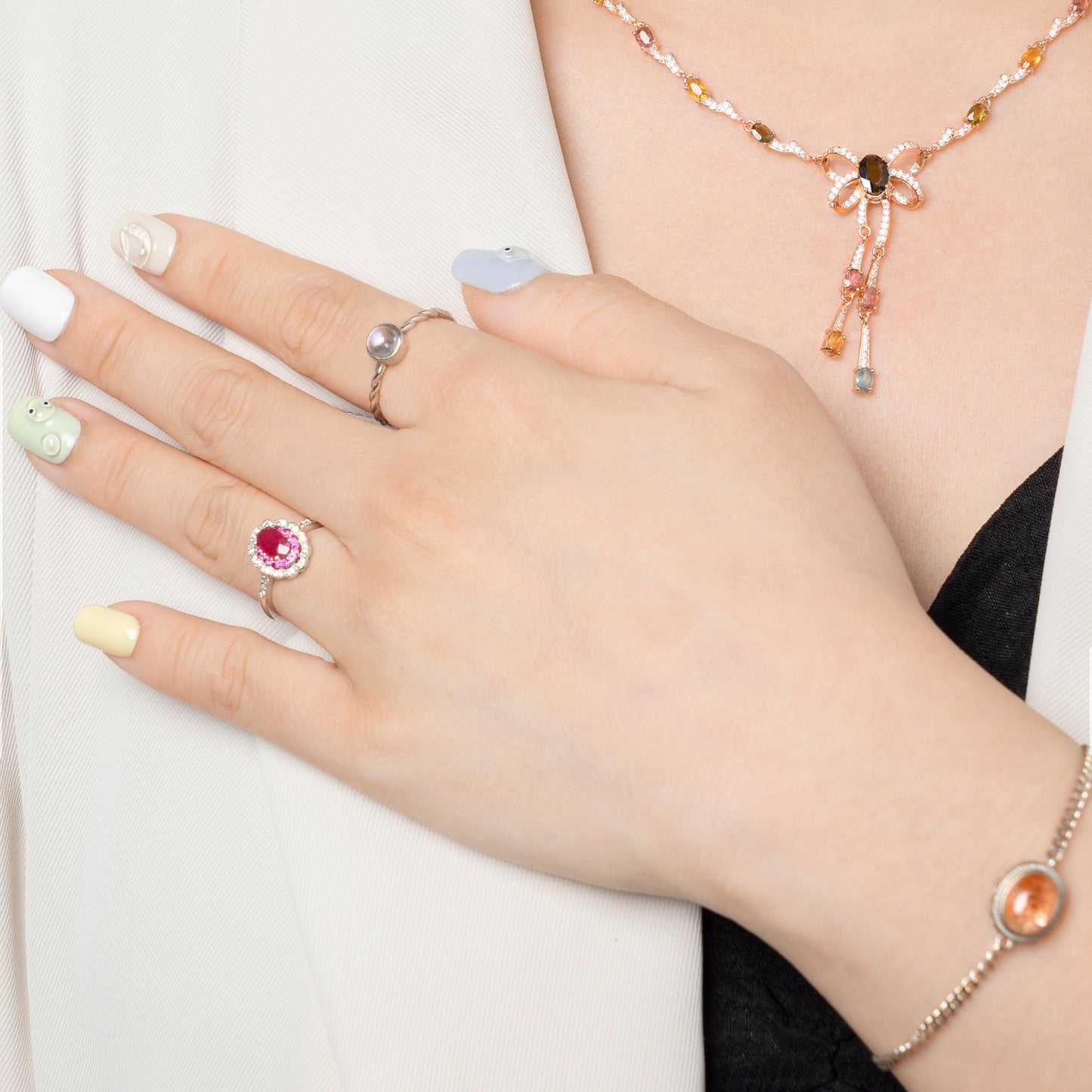 Pink Cloud Dance Tourmaline Ring