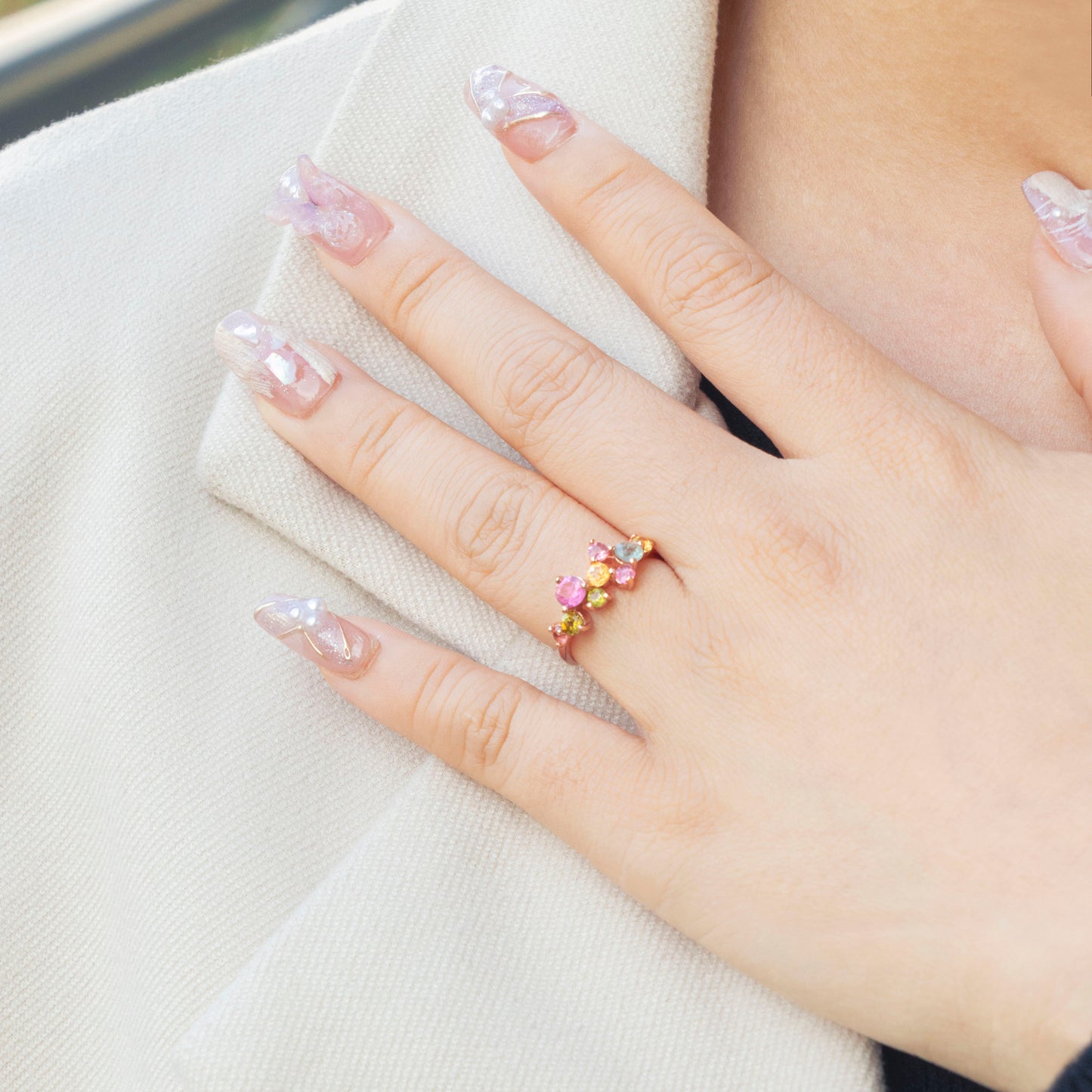 Tourmaline Kaleidoflora Wrapping Ring