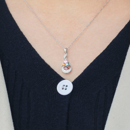 Four-Color Lovely Tourmaline Pendant