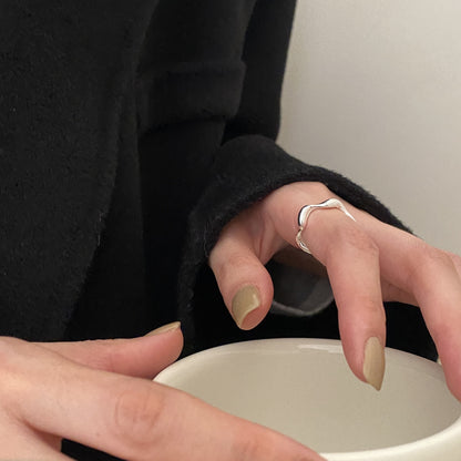 Wave Curve Silver Ring