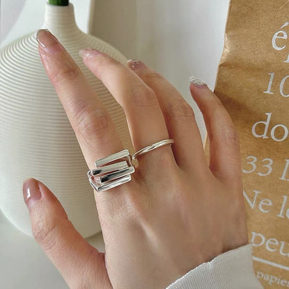 Layered Adjustable Bars Ring