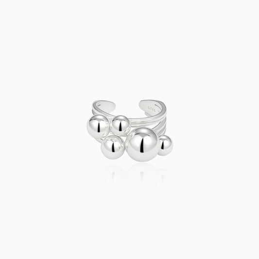 Cluster Silver Bubble Ring
